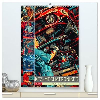 KFZ-Mechatroniker - Mein Traumberuf (hochwertiger Premium Wandkalender 2025 DIN A2 hoch), Kunstdruck in Hochglanz: Vom Motor bis zur Elektronik ¿ Ihr ... für alle, die Autos lieben und reparieren!