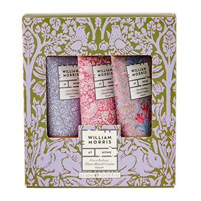 William Morris At Home Strawberry Thief Large Blue Wash Bag | Toiletries & Beauty Essentials | Vegan Leather | Strawberry Thief Print | Perfect Travel Gift
