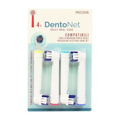 Dentonet Precision Universele reserveborstels voor elektrische tandenborstel, 1 verpakking met 4 borstelkoppen