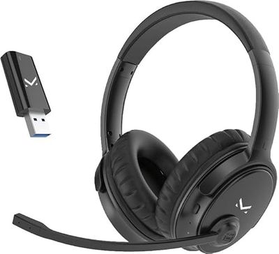 Majestic CRA 701M BT – Cuffie stereo Bluetooth a bassa latenza con trasmettitore USB, asta microfono orientabile, diametro 40mm, batteria ricaricabile, cavo USB incluso, Nero