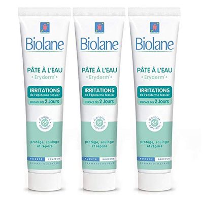 Biolane - Pâte à l'Eau Eryderm - Irritation Rougeurs de l'Épiderme Fessier de Bébé - 75 ml