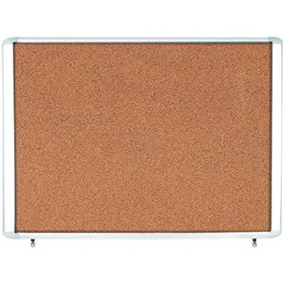 Bi-Office, Vitrine extérieure Mastervision, surface en liège, porte en verre à charnière supérieure, cadre en aluminium, 80,4 x 68,1 cm (capacité : 6 x A4)