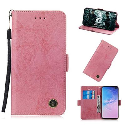 Carcasa de telefono Funda de Cuero Retro Multifuncional con Tapa Horizontal con Ranura for Tarjeta y Soporte for Galaxy A30 (Azul Cielo) (Color : Pink)