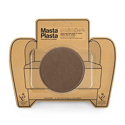 MastaPlasta Self-Adhesive Premium Leather Repair Patch - Tan Circle 8cm x 8cm (3in x 3in). Your Instant Leather Repair Kit for Sofas, Car Seats, Handbags, Jackets & DIY