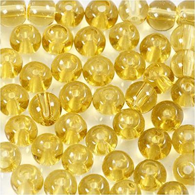 Creativ Glass Acrylic Beads, Yellow, One Size
