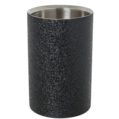 ENFRIADOR BOTELLA ACERO INOX.,CUBIERTA NEGRA_°12X19CM