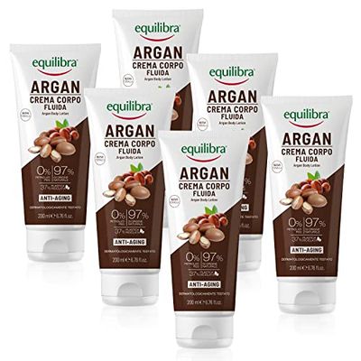 equilibra Argan Crema Fluida Corpo, Confezione da 6 Pezzi (6 x 200 ml)