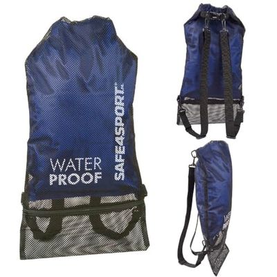 SAFE4SPORT Waterdichte rugzak, 20 liter, sneldrogende nettas voor natte spullen, waterdichte rugzak voor op het strand, voor kajakken, SUP, blauw, 20L, Rugzak