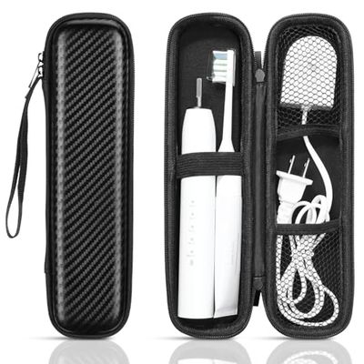 Euqvunn Étui Brosse à Dents, Compatible avec la Plupart des brosses à Dents électriques, Doublure Douce, Fermeture à Double Zip et Sangle pour la Maison et Les Voyages (PU)