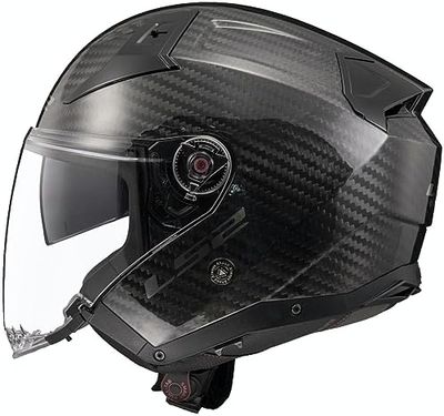LS2, Infinity II Jet Motorcycle Helmet Gloss Carbon, XXXL