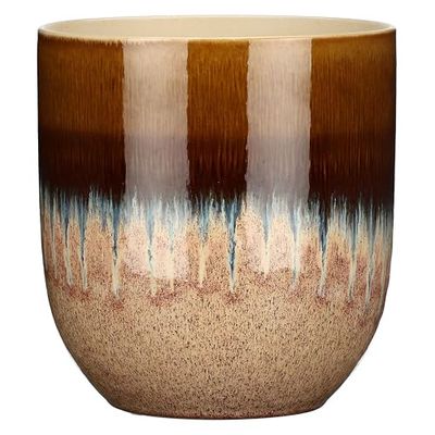RITUALI DOMESTICI - Cachepot L en céramique, 20 x 20 cm, Profondeur 22,2 cm, Collection Introterra