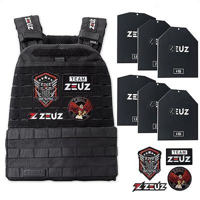 ZEUZ® Crossfit & Fitness Gewichtsvest 16,5 KG – Tactical Vest & Trainingsvest - Verstelbaar in Gewichten – 19 Standen