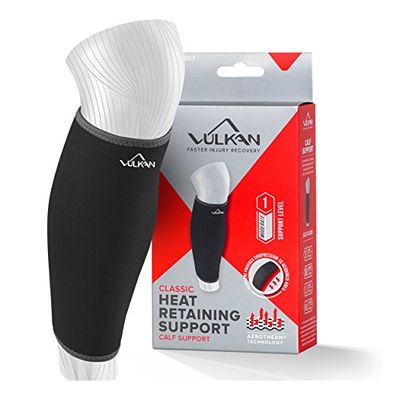 Vulkan Support classique pour mollet/tibia, taille XL, 42 à 46 cm, attelle respirante pour la stabilité et le soutien lors de la course ou de la marche, manchon de compression athlétique pour
