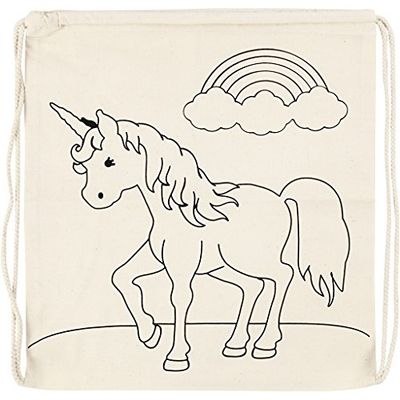Borsa con coulisse, dimensioni 37x41 cm, 110 g/m2, luce naturale, unicorni, 1pc