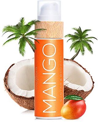 COCOSOLIS MANGO Huile bronzante, huile Bio pour un bronzage naturel - Crème pour un bronzage chocolat - Six huiles naturelles pour une peau éclatante, parfum frais de mangue