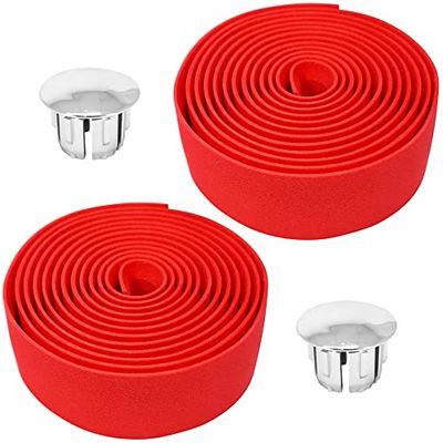 cyclingcolors 2x cykelguide för hängare skum komfort EVA självhäftande lock krom cykel väg fixie singlespeed, röd