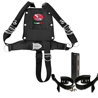DiveSystem g4081 imbraco GAV Technique, Plaque Carbone, contropiastra et fascioni pour monobombola, Noir, Taille Unique