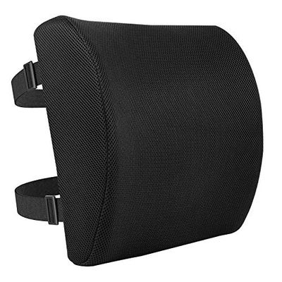 Amazon Basics Rectangulaire Coussin de soutien du dos en mousse à mémoire de forme, 40 x 34 x 11.9 cm, Noir