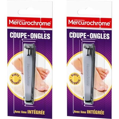 MERCUROCHROME - Coupe-Ongles – Mains & Pieds – Coupe & Lime Les Ongles (Lot de 2)