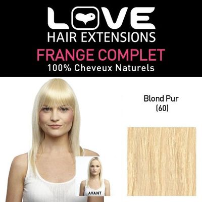 Amore Hair Extensions - IPL / FRK1 / QFC / ICM / 60 - thermofibre (TM) - Clip-In con frange laterali sfalsate - Colore 60 - Pure Blonde