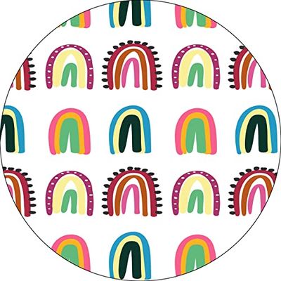 Bonateks, Ronde digitaal bedrukte muismat, antislip onderkant, voor kantoor en thuis, diameter: 22 cm