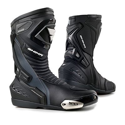 Botas Shima Rsx-6, de pele, homem, vintage retro, para condução de moto na estrada, preto, 43