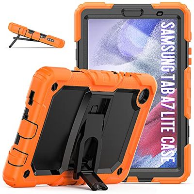 Funda para Samsung Galaxy Tab A7 Lite 8.7" 2021 (SM-T220/T225), 3 Capas Slim Heavy Duty Shock Proof Rugged Protective Funda para Samsung Galaxy Tab A7 Lite 8.7 "2021, Naranja