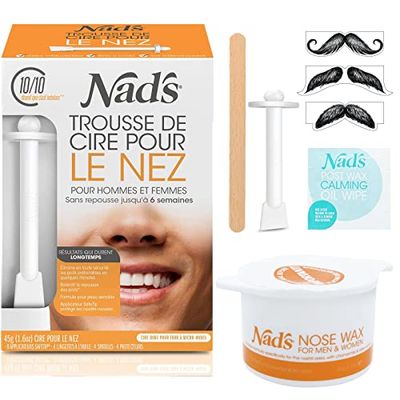 Nad's Kit di cera per il naso per uomini e donne - Kit di rimozione dei peli del naso facile e veloce kit di cera per depilazione naso