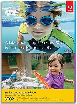 Adobe Photoshop Elements & Premiere Elements 2019 Student & Teacher | 1 Device, 1 Year | Mac | Código de activación Mac enviado por email