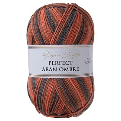 Utopia Crafts Aran Ombre Multicolour Knitting and Crochet Yarn, 300g - 600m (004)