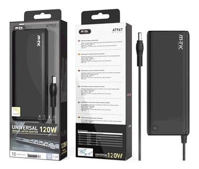 Cargador - Cargador Universal automático de 120W, 10 Conectores, Cable de 1.2m, diseñado para portátiles. Ideal para Uso Diario.