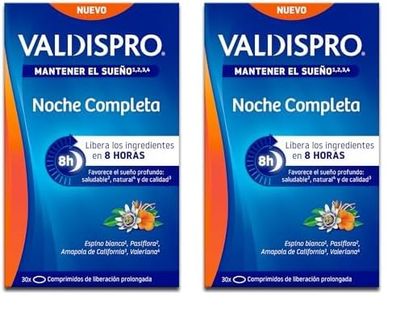 VALDISPRO Mantener el sueño, Noche completa, Fomenta El Sueño Profundo Y Natural De Calidad, Suplementos Para Dormir, Liberación Lenta De Hasta 8h, Ingredientes Veganos, 30 Comprimidos (Paquete de 2)