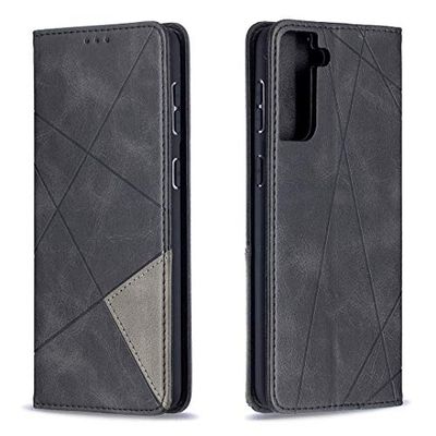 Posanter Hoesje voor Samsung Galaxy S21 Plus Hoes Book Case, Premium Lederen Flip Wallet Telefoon Case [Kickstand] Hoogwaardige Cover Mobiele Telefoon Case Geval voor Beschermhoes (Zwart)