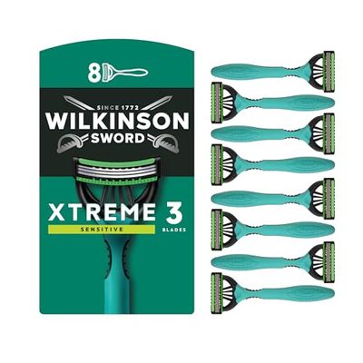 Wilkinson Sword Rasoio Usa e Getta X3 Disposable Sensitive - Confezione da 8 Pezzi