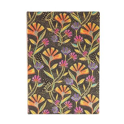 Kalendarz Paperblanks 2025 Wild Flowers Midi Dzienny Flexi: jeden dzień na stronie, zamykany na gumkę, Papier 80 GSM