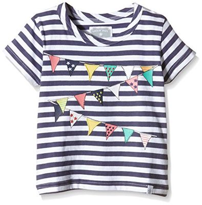 Rockin Baby Florence T-shirt voor meisjes, Wit (witte streep), 5-6 Jaren