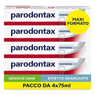 Parodontax Wybielanie pasty do zębów, efekt wybielania*, do zdrowych dziąseł i silnych zębów, codziennego użytku, ulepszony smak, opakowanie 4x75 ml