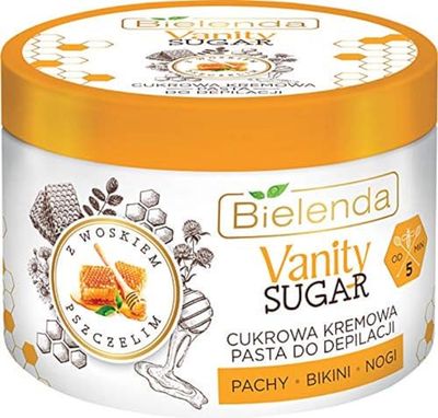 VANITY SUGAR Crema per la depilazione di zucchero con cera d'api, 100 g