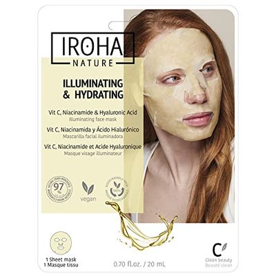 Iroha Nature - Intensive Tissue Mask - Antioxidant Vitamin C + Hyaluronic Acid, BRIGHTENING Sheet Mask
