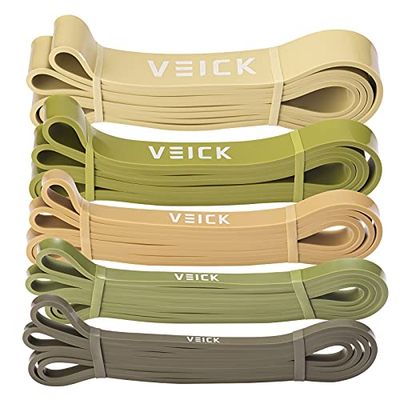 VEICK Weerstandsbanden voor training, trainingsbanden, trainingsbanden, pull-up-hulpbanden, lange zware stretchbandenset voor mannen en vrouwen, krachtgewicht, fitnessapparatuur voor thuis