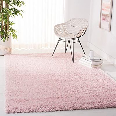 Safavieh Tapis à Poils Courts pour Salon, Salle à Manger, Chambre à Coucher - Collection Madrid à Poils Courts - Rose poudré - 122 x 183 cm