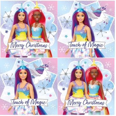 Official Barbie Christmas Card Pack, 12 Cards, 2 Different Designs, BAXB3
