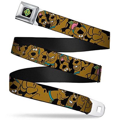 Buckle-Down unisex vuxen SD Dog Tag Full Color Svart/Gul/Blå Seatbelt Bälte-Scooby DOO Stacked Close-UP X-Large Webbing Grtel, flerfärgad, 4 cm bred – 81/132 cm längd, flerfärgad, 4 cm bred-81/132 cm
