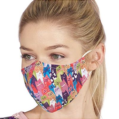 ECO CHIC M03 Multicolour Stacking Cats Mask, 1 Count (Pack of 1)