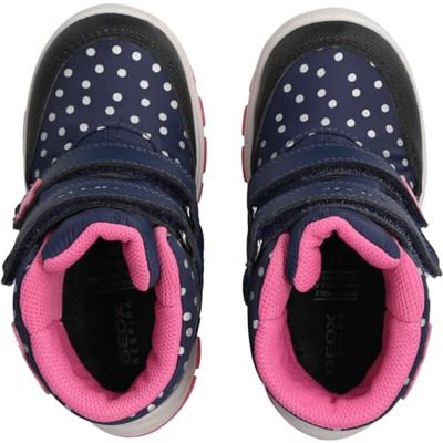 Geox Baby Flannel Girl B ABX Ankle Boot, Navy Fuchsia, 5 UK Child