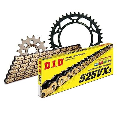 Kettingset DID staal 525VX3 / 104 klinkslot voor Honda VFR 400 cc Bj. 1989-1994