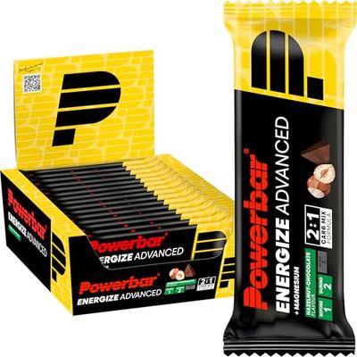 Powerbar - Energize Advanced - Choco Hazelnut - 15x55g - High Carb Energy Bar - Magnesium&Sodium