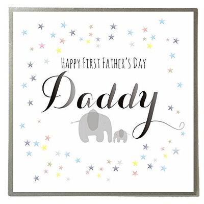 Claire Giles Greeting Cards, Happy Father's Day Card, Elephants Design First Father's Day Greeting Card, Daddy