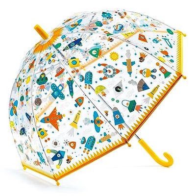 DJECO- Parapluie Espace Accessoires, Caricature, DD04707, Multicolore, Taille Unique