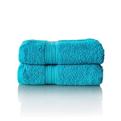 Glart Juego de toallas de rizo prémium en 6 colores y 5 tamaños 2 toallas de lavabo de 50 x 100 cm, turquesa